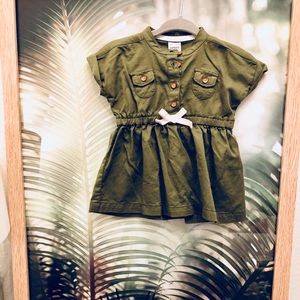 👗 Baby Girl olive dress 👗